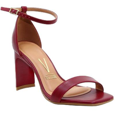 Sandália Vizzano Salto Médio Tira Única Feminina - Vermelho