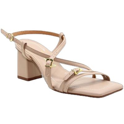 Sandália Vizzano Salto Bloco Fivelas Feminina - Bege