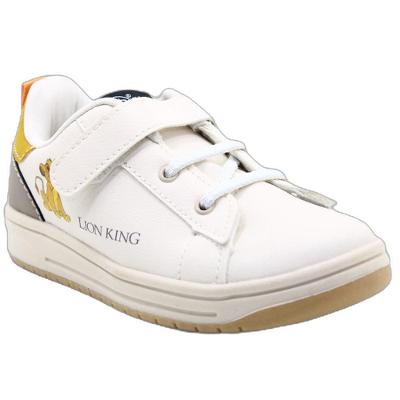 Tênis Infantil Disney Rei Leão Velcro Menino - Branco e Bege