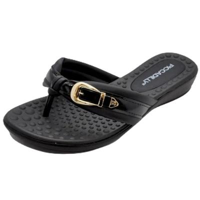 Chinelo Anabela Piccadilly Fivela Feminino - Preto