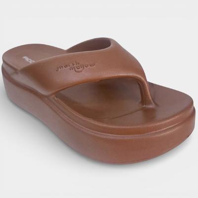 Chinelo Piccadilly Plataforma Marshmallow Feminino - Marrom