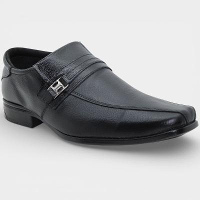 Sapato Social Couro Legítimo Casteliê Flex Confort Detalhe Masculino - Preto