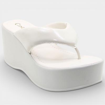 Tamanco Anabela Casteliê Intense Feminino - Off White