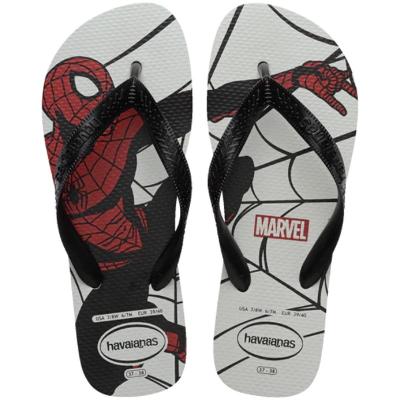 Chinelo Infantil Havaianas Top Marvel Logomania Menino - Preto e Branco