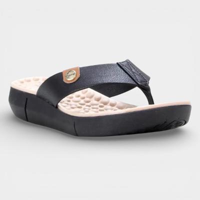 Chinelo Modare Floater Confort Flex Feminino - Preto e Bege