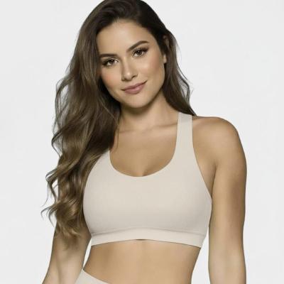 Top Selene Seamless Sem Bojo Feminino - Bege