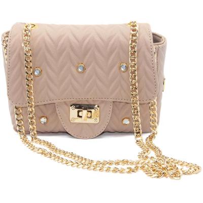 Bolsa Casteliê Casual Texturizada Apliques Feminina - Bege
