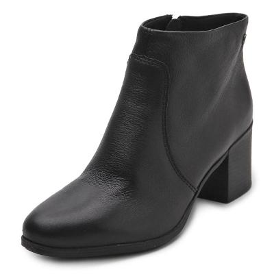 Bota Coturno Couro Bottero Burnish Feminina - Preto
