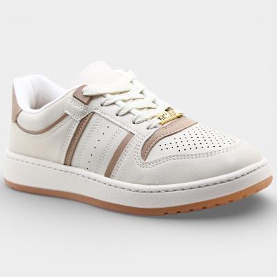 Tênis Vizzano Microperfuros Recortes Feminino - Off White e Bege