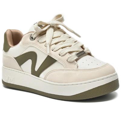 Tênis Via Marte Casual Perfuros Feminino - Off White e Verde