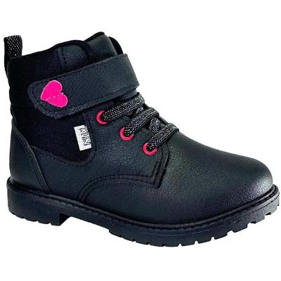 Bota Infantil Klin Rock Mini Menina - Preto e Rosa
