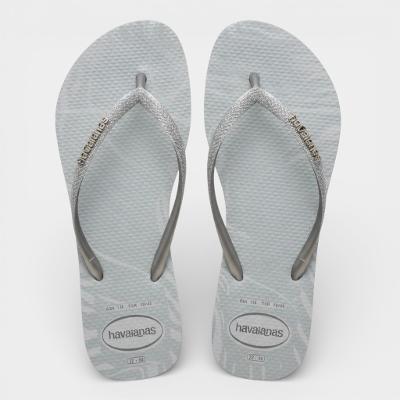 Chinelo Havaianas Slim Glitter Edge Feminino - Prata