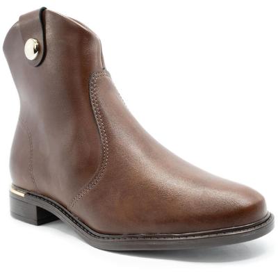 Bota Vizzano Detalhe Cano Baixo Feminina - Marrom