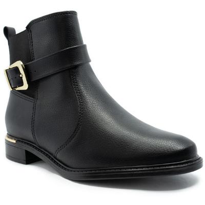 Bota Vizzano Fivela Cano Baixo Feminina - Preto
