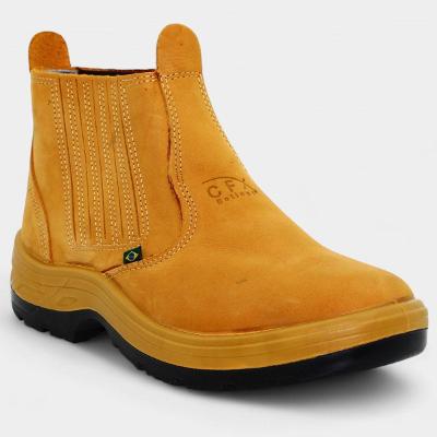 Botina Couro Flex 954 Masculina - Bege