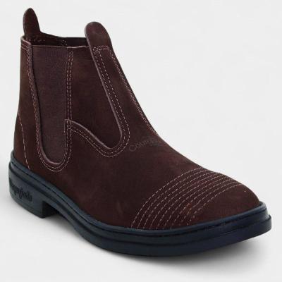 Botina Couro Flex Vaquejada 162 Masculina - Marrom