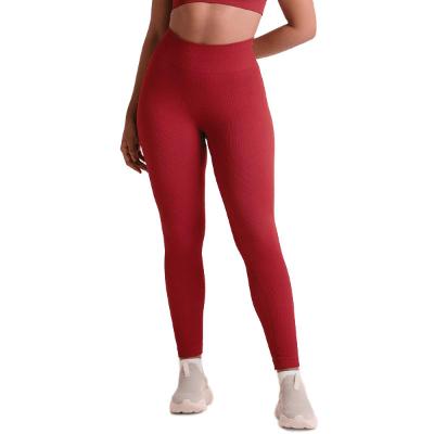 Calça Legging Lupo Sem Costura Canelada Feminina - Vermelho