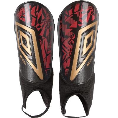 Caneleira Umbro Neo Shield Guard NC - Vermelho e Dourado