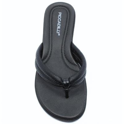 Chinelo Anabela Piccadilly Detalhes Feminino - Preto