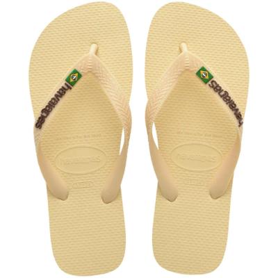 Chinelo Havaianas Brasil Logo Encardida - Bege