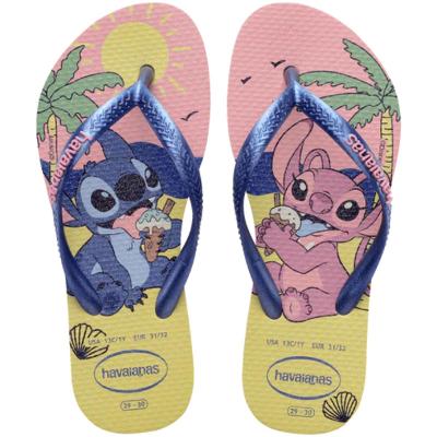 Chinelo Havaianas Slim Disney Menina - Rosa e Azul