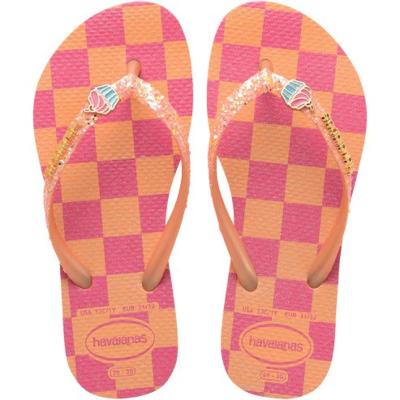 Chinelo Havaianas Slim Glitter II  Infantil - Laranja e Rosa