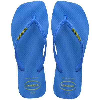Chinelo Havaianas Slim Square Logo Pop Up Feminino - Azul Escuro
