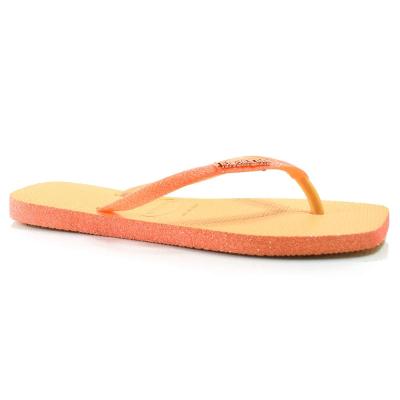 Chinelo Havaianas Slim Square Sparkle Feminino - Laranja