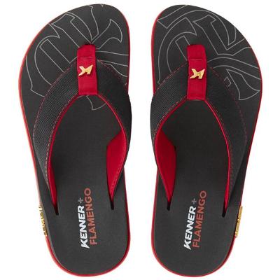 Chinelo Kenner Flamengo Kivah Masculino - Preto e Vermelho