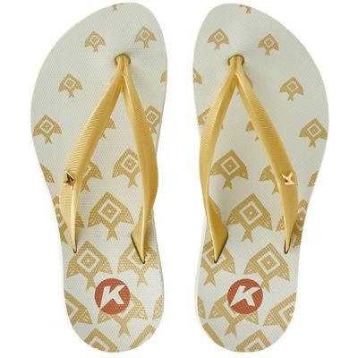Chinelo Kenner Ibiza Geopeixe Feminino - Branco e Dourado