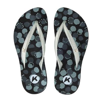 Chinelo Kenner Ibiza Polka Feminino - Preto e Cinza