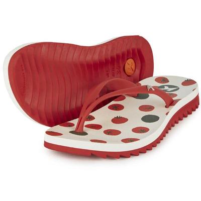 Chinelo Kenner Ibiza Tomates Feminino - Branco e Vermelho