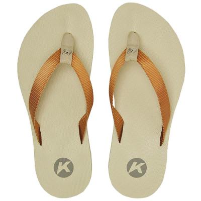Chinelo Kenner Kyra Slim Feminino - Branco e Bege