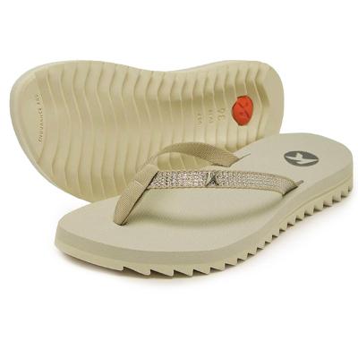 Chinelo Kenner Kyra Slim Feminino - Off White e Prata