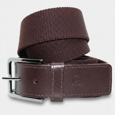 Cinto de Elástico Couro Casteliê 340014 Masculino - Marrom Escuro