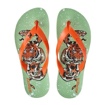 Chinelo Kenner Summer Old School Masculino - Verde e Laranja