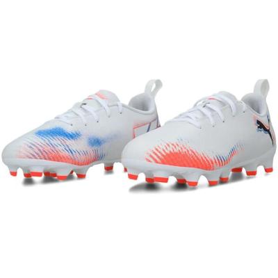 Chuteira Campo Puma Future 8 FG/AG Masculina - Branco e Laranja