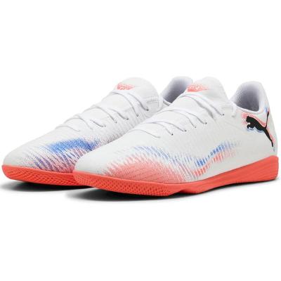 Chuteira Futsal Puma Future 8 It Masculina - Branco e Laranja