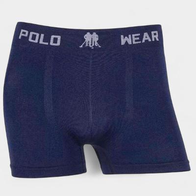 Cueca Boxer Polo Wear Microfibra Sem Costura Masculina - Marinho