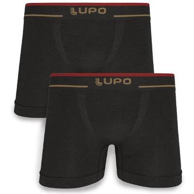 Kit 2 Cuecas Boxer Lupo Microfibra Sem Costura - Preto e Vinho