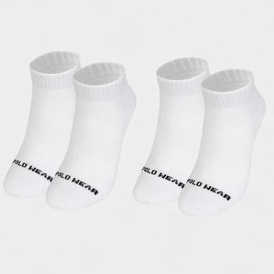 Kit 2 Meia Cano Curto Polo Wear Atoalhada Unissex - Branco
