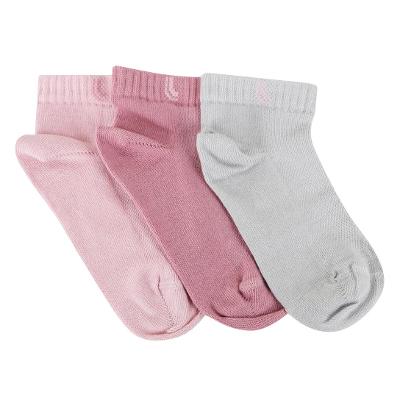 Kit Meia Infantil Lupo Básico Cano Baixo 3 Pares - Rosa e Cinza