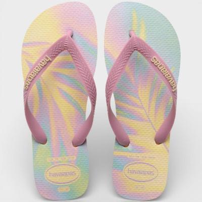 Chinelo Havaianas Top Fashion Feminino - Amarelo e Rosa