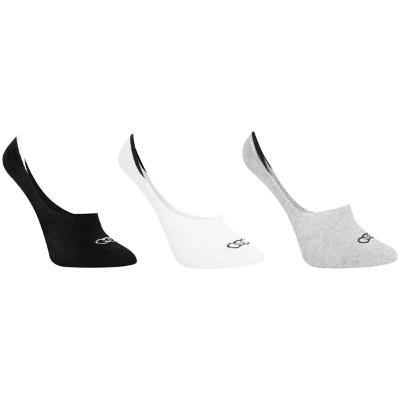 Kit Meia Olympikus Cano Invisível Ultra c/ 3 Pares Feminina - Branco e Preto