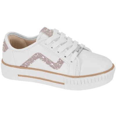 Tênis Infantil Molekinha Casual Brilho Menina - Branco