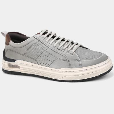 Tênis Couro Democrata Denim Mike Masculino - Chumbo