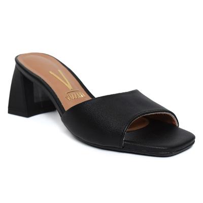 Tamanco Vizzano Salto Medio Bloco Color - Preto