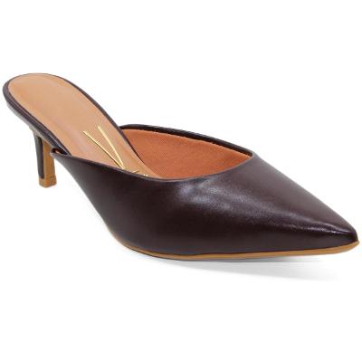 Tamanco Mule Vizzano Bico Fino Salto Baixo - Marrom