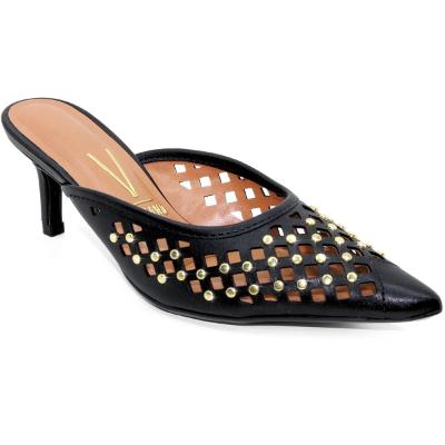 Tamanco Mule Vizzano Apliques Salto Baixo - Preto