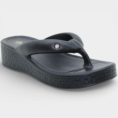 Tamanco Dijean Anatômico Brilho Feminino - Preto